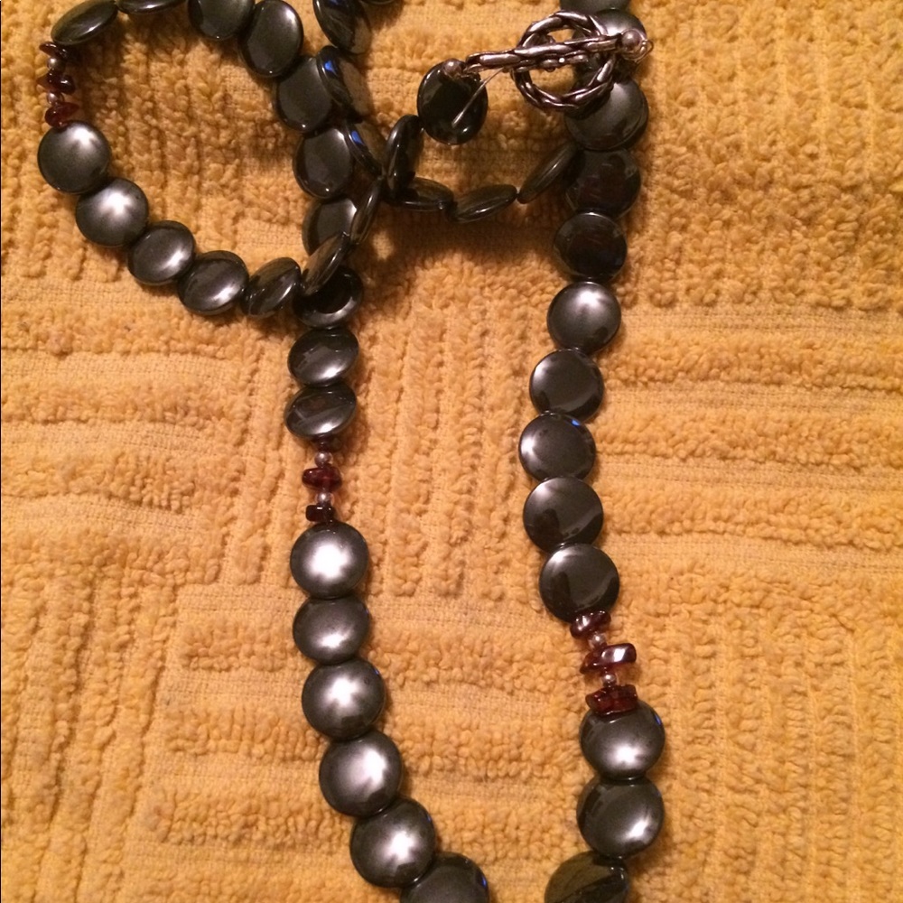 Black Handcrafted Hematite stone necklace